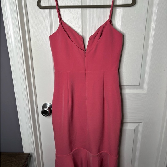 Bardot Pink Ruffle Hem Spaghetti Strap Dress Size 4 - Picture 5 of 8